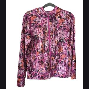 Floral  full zip workout jacket